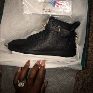 Women’s black leather Buscemi sneaker